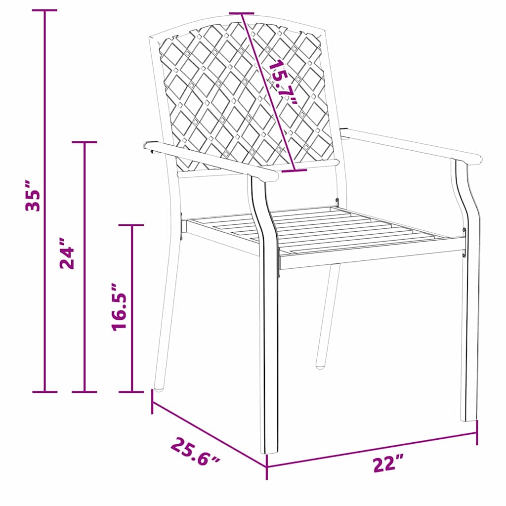 Sedia 2 pcs Antracite 56 x 65 x 89cm Acciaio 362775