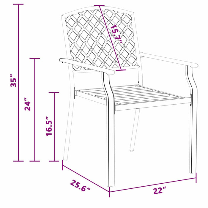Sedia 4 pcs Antracite 56 x 65 x 89cm Acciaio 362776