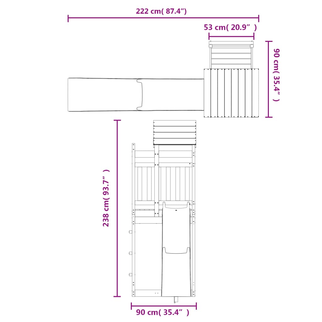 Set da Gioco da Esterno in Legno Massello di Douglas