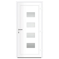 Porta Ingresso Bianca 100x210 cm in Alluminio e PVC 3157063