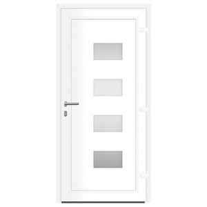Porta Ingresso Bianca 100x210 cm in Alluminio e PVC 3157063