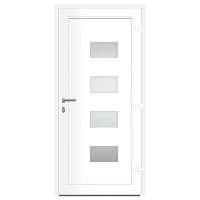 Porta Ingresso Bianca 100x210 cm in Alluminio e PVC 3157063