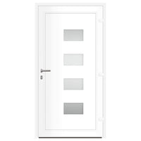 Porta Ingresso Bianca 110x210 cm in Alluminio e PVC 3157064