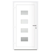 Porta Ingresso Bianca 100x200 cm in Alluminio e PVC 3157065