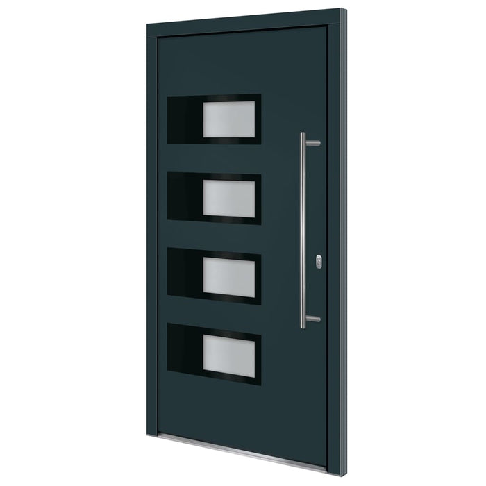 Porta Ingresso Antracite 100x200 cm in Alluminio e PVCcod mxl 70046