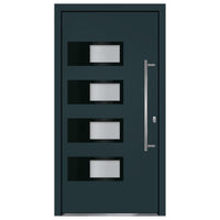 Porta Ingresso Antracite 100x200 cm in Alluminio e PVC 3157068
