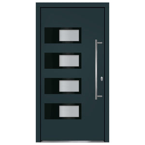 Porta Ingresso Antracite 100x200 cm in Alluminio e PVC 3157068