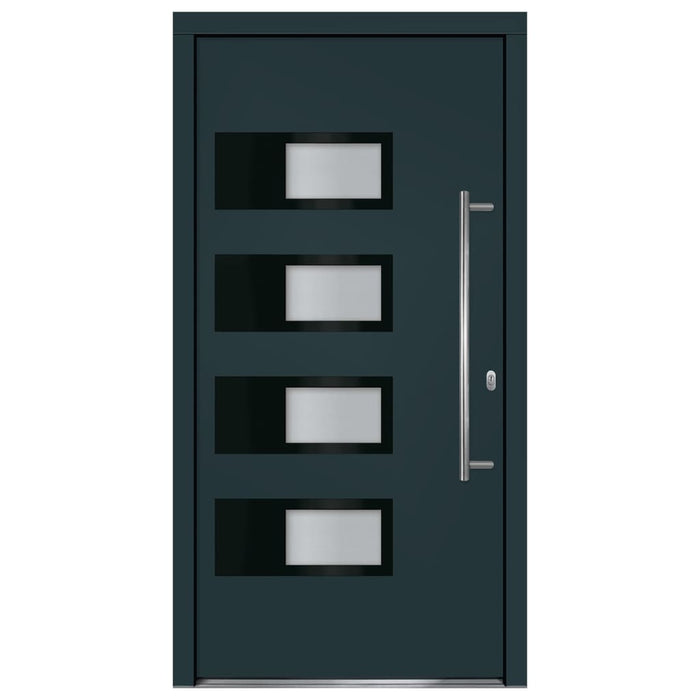 Porta Ingresso Antracite 100x200 cm in Alluminio e PVC 3157068