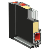 Porta Ingresso Antracite 100x200 cm in Alluminio e PVC 3157068