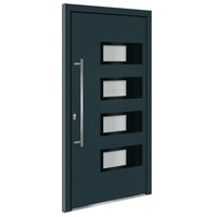 Porta Ingresso Antracite 100x200 cm in Alluminio e PVCcod mxl 117998