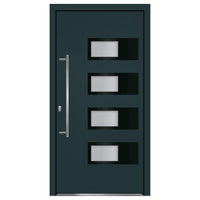 Porta Ingresso Antracite 100x200 cm in Alluminio e PVC 3157071