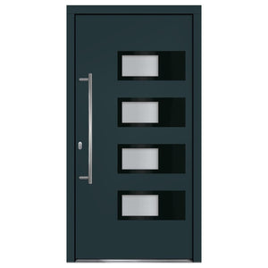 Porta Ingresso Antracite 100x200 cm in Alluminio e PVC 3157071