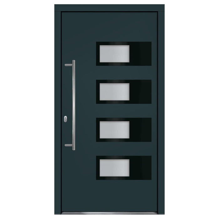 Porta Ingresso Antracite 100x200 cm in Alluminio e PVC 3157071