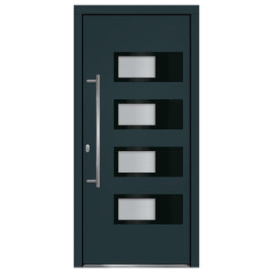 Porta Ingresso Antracite 100x210 cm in Alluminio e PVC 3157072