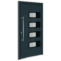 Porta Ingresso Antracite 110x210 cm in Alluminio e PVCcod mxl 117999