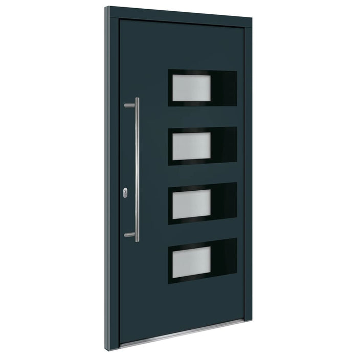 Porta Ingresso Antracite 110x210 cm in Alluminio e PVCcod mxl 117999