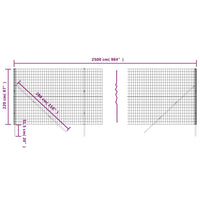Recinzione Metallica Verde 2,2x25 m in Acciaio Zincato