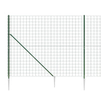 Recinzione Metallica con Picchetti Ancoraggio Verde 1,6x25 m
