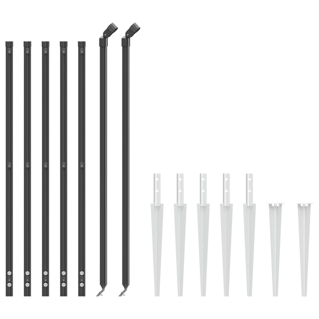 Recinzione Metallica con Picchetti Ancoraggio Antracite 1,1x10mcod mxl 105551