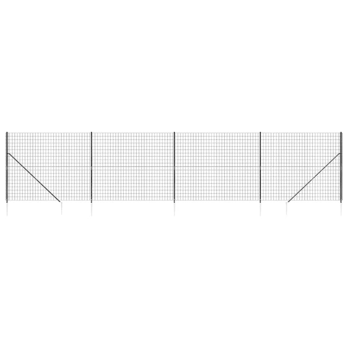 Recinzione Metallica con Picchetti Ancoraggio Antracite 2x10 m 154262