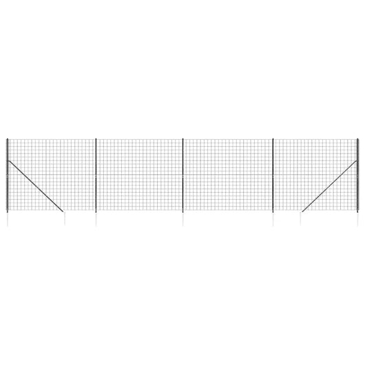 Recinzione Metallica con Picchetti Ancoraggio Antracite 1,6x10mcod mxl 79873