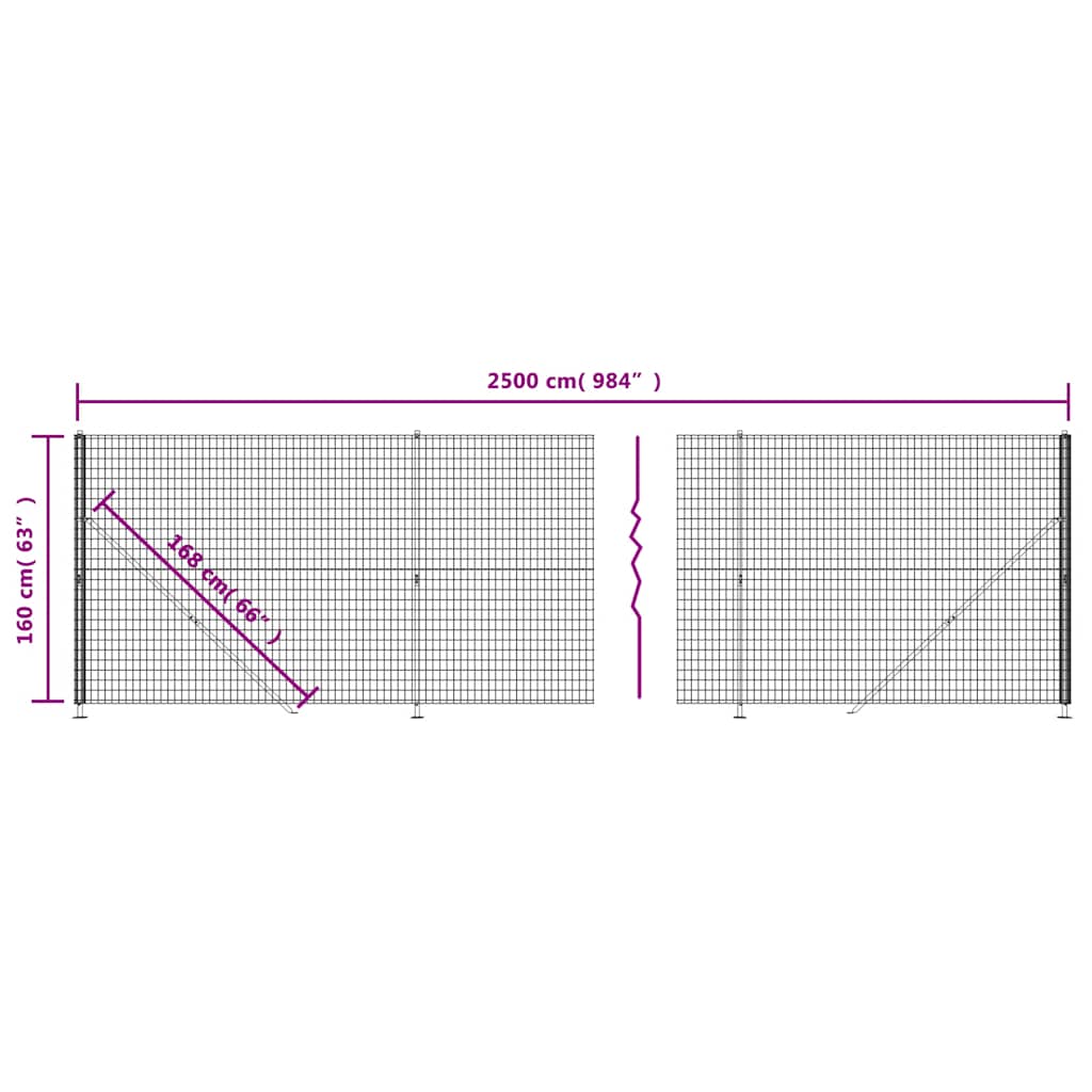 Recinzione Metallica con Flangia Antracite 1,6x25 m 154300
