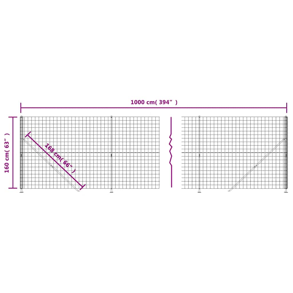 Recinzione Metallica con Flangia Antracite 1,6x10 m 154324