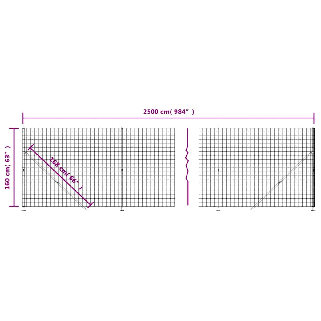 Recinzione Metallica con Flangia Antracite 1,6x25 m 154332