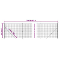 vidaXL Recinzione Metallica con Flangia Antracite 2x25 m