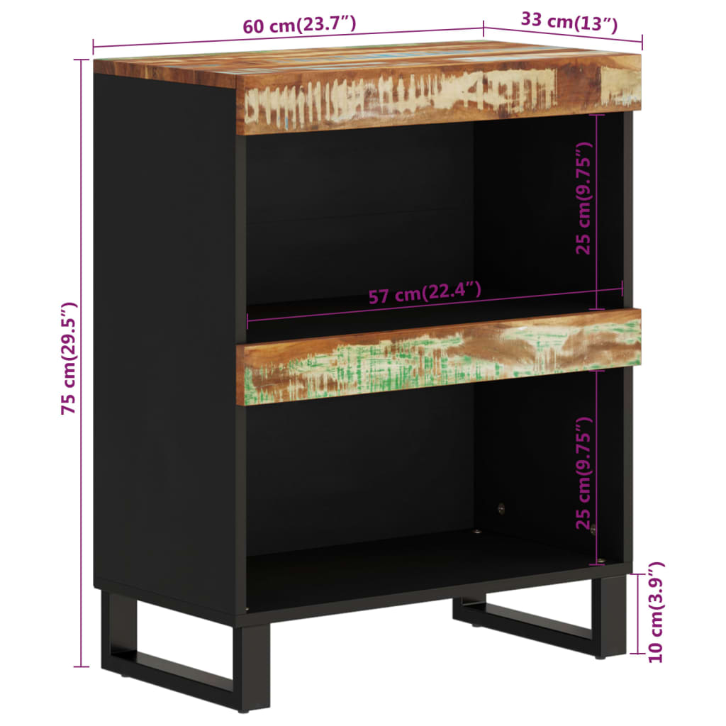 Credenza-Buffet-Armadio da cucina 60x33x75 cm in Legno Massello di Recupero