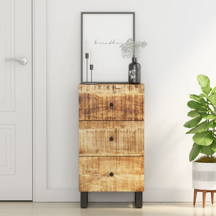 Credenza con 3 Cassetti 40x33,5x75 cm Legno Massello di Mango 352905