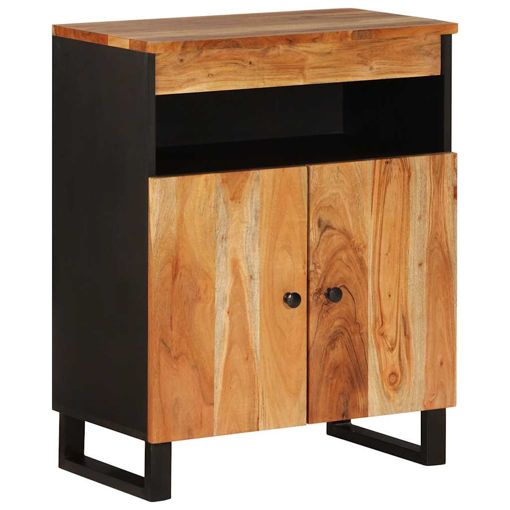 Credenza con 2 Ante 60x33x75 cm in Legno Massello di Acaciacod mxl 80701