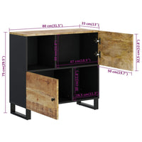 Credenza con 2 Ante 80x33x75 cm in Legno Massello di Mango 352921