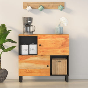 Credenza con 2 Ante 80x33x75 cm in Legno Massello di Acaciacod mxl 104492