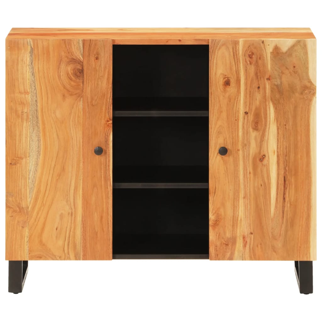 vidaXL Credenza con 2 Ante 90x33x75 cm in Legno Massello di Acacia