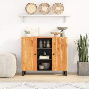 Credenza con 2 Ante 90x33x75 cm in Legno Massello di Acacia 352926