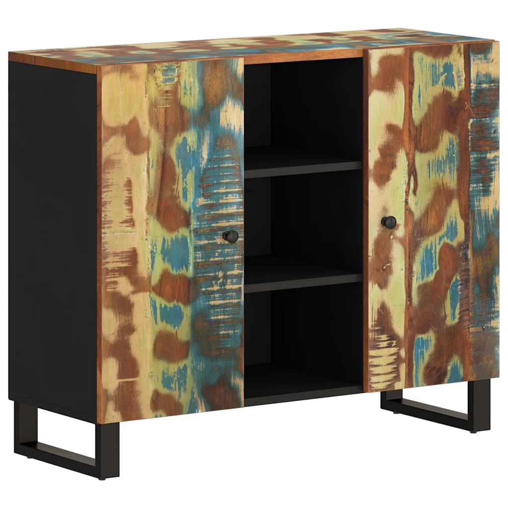 Credenza con 2 Ante 90x33x75 cm in Legno Massello di Recupero 352927