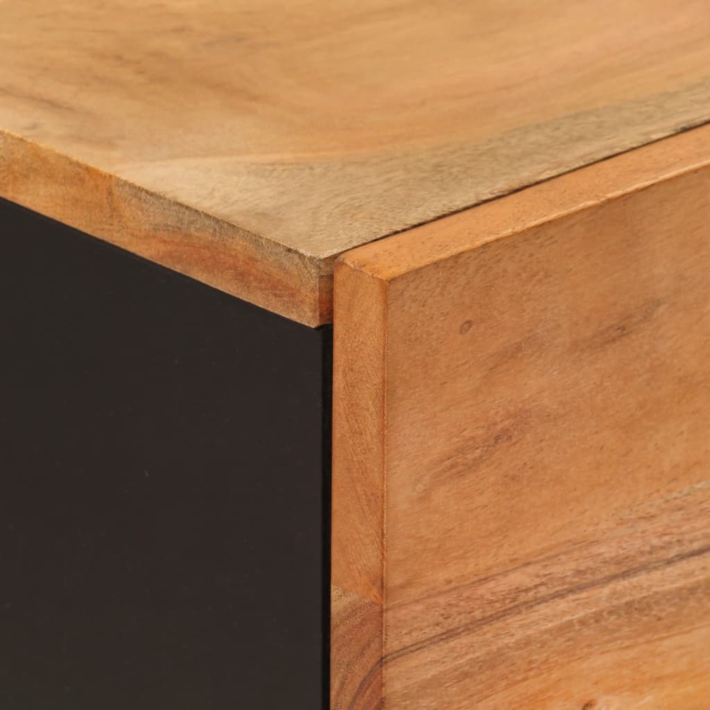 Credenza con 3 Ante 40x33x110 cm Legno Massello Acacia e Ferro 352930