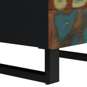 Credenza con 3 Ante 40x33x110cm Legno Massello Recupero e Ferro 352931