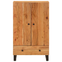 Credenza con Cassetto 60x33x100cm Legno Massello Acacia e Ferro