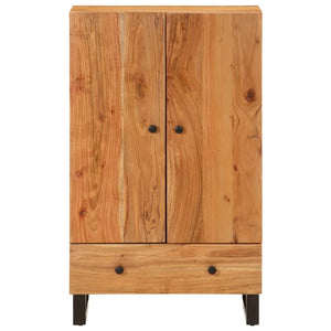 Credenza con Cassetto 60x33x100cm Legno Massello Acacia e Ferro 352934