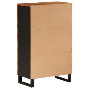 Credenza con Cassetto-Buffet-Armadio da cucina 60x33x100cm Legno Massello Acacia e Ferro