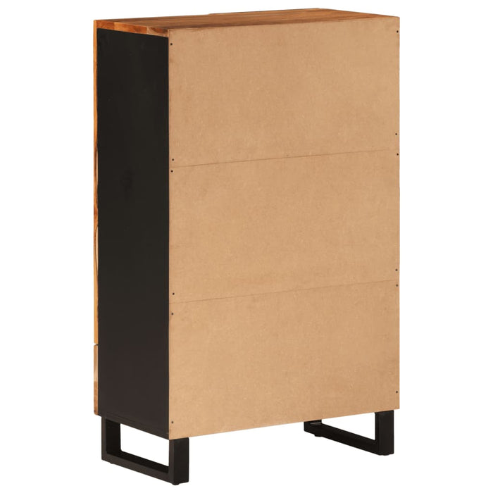 Credenza con Cassetto 60x33x100cm Legno Massello Acacia e Ferro 352934