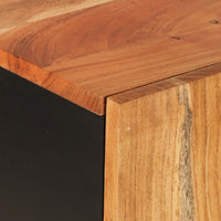 Credenza con Cassetto 60x33x100cm Legno Massello Acacia e Ferro