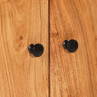 Credenza con Cassetto 60x33x100cm Legno Massello Acacia e Ferro