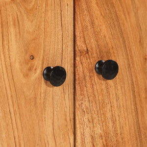 Credenza con Cassetto 60x33x100cm Legno Massello Acacia e Ferro 352934