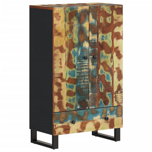 vidaXL Credenza con Cassetto 60x33x100 Legno Massello Recupero e Ferro