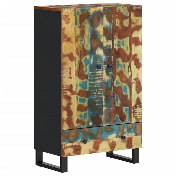 vidaXL Credenza con Cassetto 60x33x100 Legno Massello Recupero e Ferro