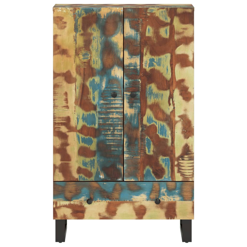 vidaXL Credenza con Cassetto 60x33x100 Legno Massello Recupero e Ferro