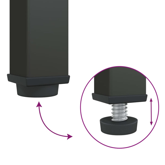 Comodino Nero 50x35x60 cm Vetro e Acciaio 352997